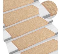Berkfield Stair Mats 15 Pcs 65X21X4 Cm Light Brown Rectangular Edge