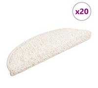 Berkfield Stair Mats 20 Pcs 56X17X3 Cm White Half Round