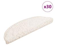 Berkfield Stair Mats 30 Pcs 56X17X3 Cm White Half Round
