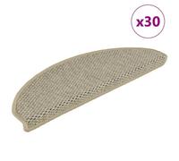 Berkfield Stair Mats Self-Adhesive Sisal-Look 30 Pcs 65X21X4 Cm Light Green