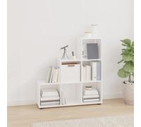 Berkfield Staircase Bookcase High Gloss White 107 Cm Engineered Wood