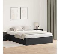 Berkfield Storage Bed Frame Black Oak 135X190 Cm