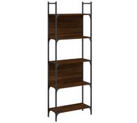 Berkfield Sturdy Bookshelf 5-Tier Brown Oak 60.5X24X166.5 Cm Engineered Wood