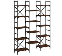 Berkfield Sturdy Bookshelf Brown Oak 127.5X28.5X172.5 Cm Engineered Wood