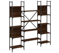 Berkfield Sturdy Bookshelf Brown Oak 155.5X24X166.5 Cm Engineered Wood