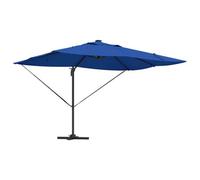 Berkfield Sturdy Cantilever Roma Parasol With Leds Azure Blue 352X251X265 Cm Aluminium