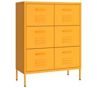 Berkfield Sturdy Drawer Cabinet Mustard Yellow 80X35X101.5 Cm Steel