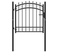Berkfield Sturdy Fence Gate With Spikes Steel 100X100 Cm Black