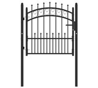 Berkfield Sturdy Fence Gate With Spikes Steel 100X100 Cm Black