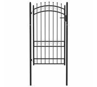 Berkfield Sturdy Fence Gate With Spikes Steel 100X175 Cm Black