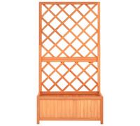 Berkfield Sturdy Garden Trellis Planter Brown 70X30X135 Cm Solid Firwood