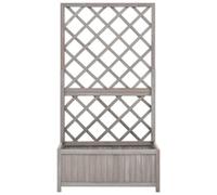 Berkfield Sturdy Garden Trellis Planter Grey 70X30X135 Cm Solid Firwood