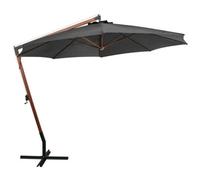 Berkfield Sturdy Hanging Parasol With Pole Anthracite 3.5X2.9 M Solid Fir Wood