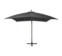 Berkfield Sturdy Hanging Parasol With Pole Anthracite 3X3 M Solid Fir Wood