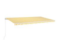 Berkfield Sturdy Manual Retractable Awning 600X350 Cm Yellow And White