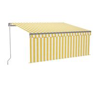 Berkfield Sturdy Manual Retractable Awning With Blind&led 3X2.5M Yellow&white