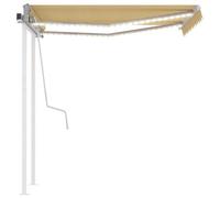 Berkfield Sturdy Manual Retractable Awning With Led 3X2.5 M Yellow And White