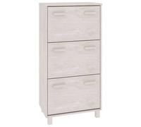 Berkfield Sturdy Shoe Cabinet White 59.5X35X117 Cm Solid Wood Pine