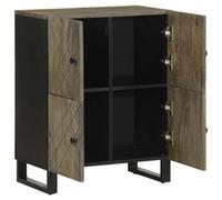 Berkfield Sturdy Sideboard Black 60X33X75 Cm Solid Wood Mango