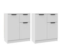 Berkfield Sturdy Sideboards 2 Pcs White 60X30X70 Cm Engineered Wood