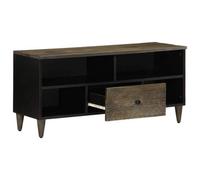 Berkfield Sturdy Tv Cabinet Black 100X33X46 Cm Solid Wood Mango