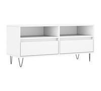 Berkfield Sturdy Tv Cabinet White 100X34.5X44.5 Cm Engineered Wood