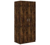 Berkfield Sturdy Wardrobe Smoked Oak 80X50X180 Cm Engineered Wood