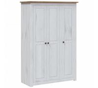 Berkfield Stylish 3-Door Wardrobe White 118X50X171.5 Cm Pine Panama Range