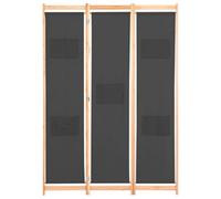 Berkfield Stylish 3-Panel Room Divider Grey 120X170X4 Cm Fabric