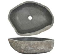 Berkfield Stylish Basin River Stone Oval 45-53 Cm
