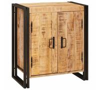 Berkfield Stylish Bedside Cabinet Brown 38 X 33 X 58 Cm Soild Rough Mango Wood