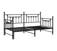 Berkfield Stylish Black Daybed Frame With Trundle - 100X190 Cm Steel