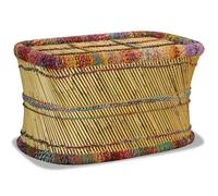 Berkfield Stylish Coffee Table Bamboo With Chindi Details Multicolour