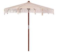 Berkfield Stylish Cream (250-255) X 250 Cm Cotton And Solid Wood