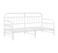 Berkfield Stylish Daybed Frame With Trundle - White, 107X203 Cm, Steel