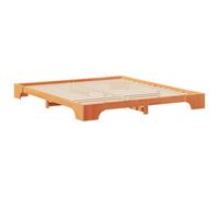 Berkfield Stylish Floor Bed Frame Brown Solid Pine Wood
