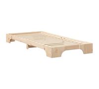 Berkfield Stylish Floor Bed Frame With Storage Brown Solid Pine Wood