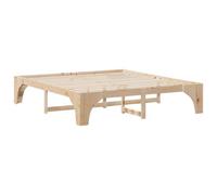 Berkfield Stylish Floor Bed Frame With Storage Brown Solid Pine Wood