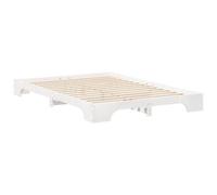 Berkfield Stylish Floor Bed Frame With Storage White Wood