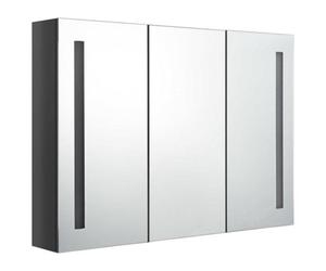 Berkfield Stylish Led Bathroom Mirror Cabinet 89X14X62 Cm Shining Grey