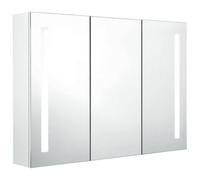 Berkfield Stylish Led Bathroom Mirror Cabinet 89X14X62 Cm Shining White