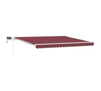 Berkfield Stylish Manual Retractable Awning With Led Burgundy 400X300 Cm