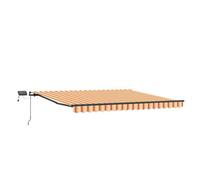 Berkfield Stylish Manual Retractable Awning With Led Yellow And Orange 450X300 Cm