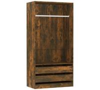 Berkfield Stylish Wardrobe Smoked Oak 100X50X200 Cm Engineered Wood