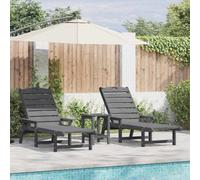Berkfield Sun Loungers 2 Pcs Light Grey 162X53X98.5 Cm Hdpe