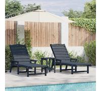 Berkfield Sun Loungers 2 Pcs Navy Blue 162X53X98.5 Cm Hdpe