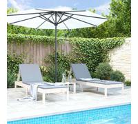 Berkfield Sun Loungers 2 Pcs White 199.5X60X74 Cm Solid Wood Pine