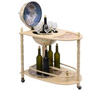 Berkfield Table Freestanding Globe Bar Wind Stand Eucalyptus Wood Green