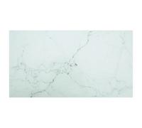 Berkfield Table Top White 120X65 Cm 8mm Tempered Glass With Marble Design