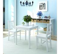 Berkfield Three Piece Dining Set Pinewood White